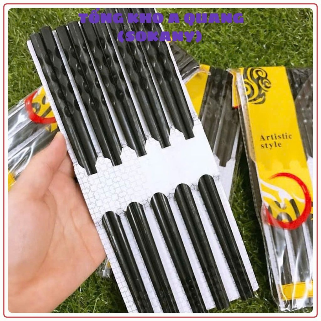 10 ĐÔI ĐŨA NHỰA LƯỢN SÓNG,  Đũa Nhựa Phip Đen - DUAANCOM74