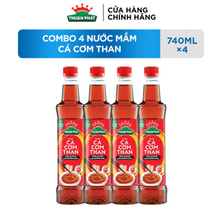 Combo 4 Nước mắm Thuận Phát cá cơm than 740ml - Với 16 dưỡng chất