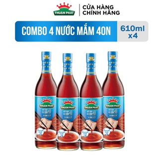 Combo 4 Nước mắm cá cơm Thuận Phát 40 độ đạm 610ml - Từ nước cốt nhĩ cá cơm Phú Quốc