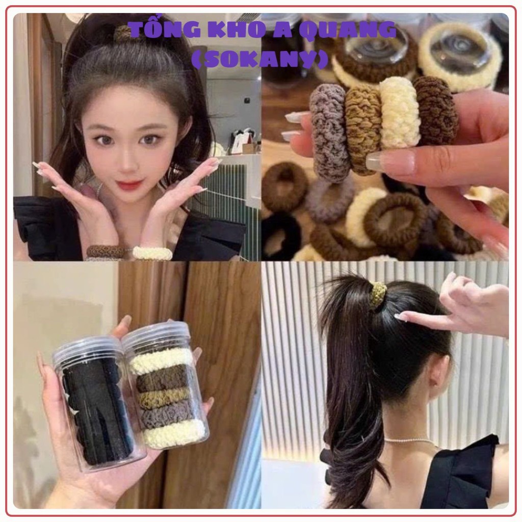 Set Dây Buộc Tóc 136 Chi Tiết, Set 136 chi Tiết Gồm 20 Dây Buộc Tóc Gắn TAG, 100 Chun Buộc Tóc...  D