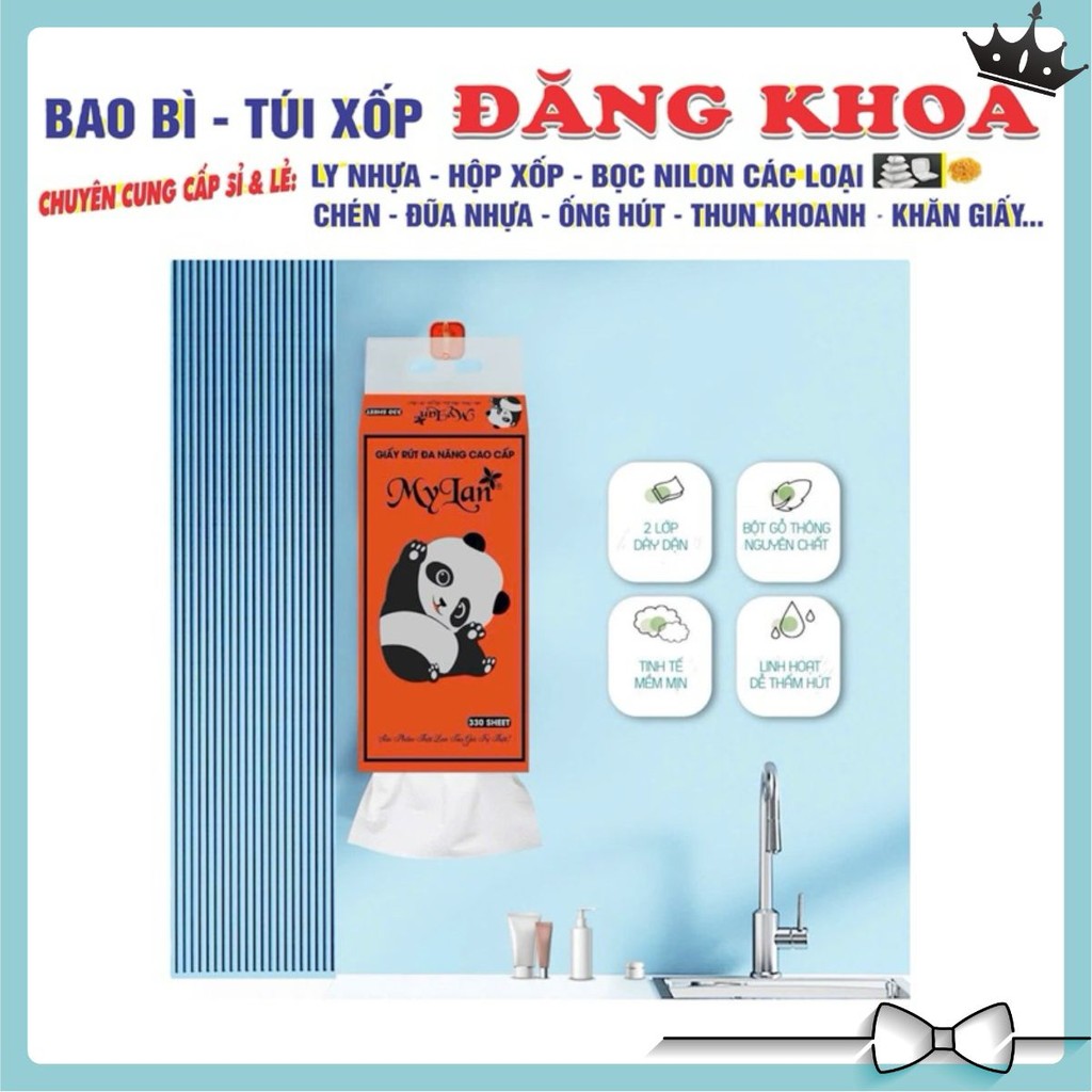 Khăn giấy rút đáy đa năng MyLan, Khăn giấy lau miệng, lau tay, an toàn hợp vệ sinh. Hàng công ty MYL