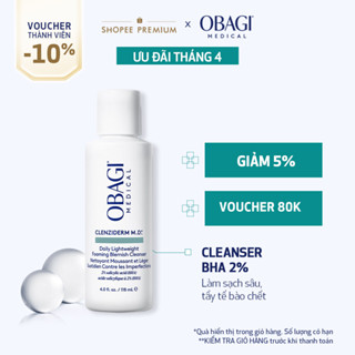 Sữa rửa mặt Obagi Medical Clenziderm M.D. Daily lightweight Foaming Blemish Cleanser 118ml