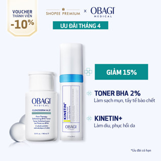Bộ đôi chăm da Toner BHA Obagi Medical Clenziderm M.D 148ml & Kem Dưỡng Phục Hồi Dịu Da Clinical Kinetin+ Hydrating 50ml