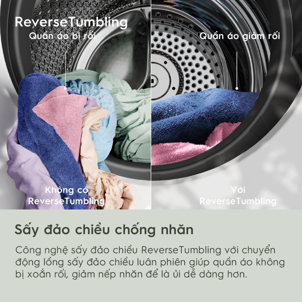 Free giao lắp - Máy sấy thông hơi 9KG Electrolux EDV904H3WC - sấy đảo chiều chống nhăn, diệt khuẩn, bền màu | BigBuy360 - bigbuy360.vn