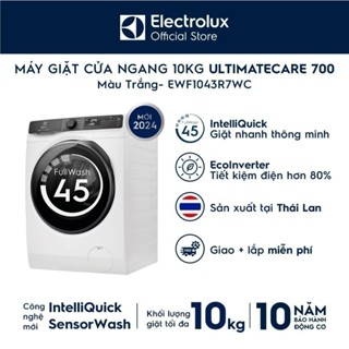 [Mới 2024] Free giao lắp - Máy giặt cửa ngang Electrolux 10kg UltimateCare 700 - Trắng EWF1043R7WC