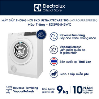  Máy sấy thông hơi Electrolux 9kg UltimateCare 300 - Trắng EDS904H3WC - Làm mới quần áo 