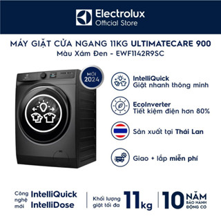 [Mới 2024] Free giao lắp - Máy giặt cửa ngang Electrolux 11kg UltimateCare 900 - Xám đen Onyx EWF1142R9SC