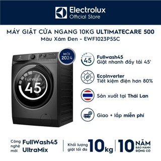 [Mới 2024] Máy giặt cửa ngang Electrolux 10kg UltimateCare 500 - Xám đen Onyx EWF1023P5SC
