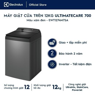 Chỉ giao miền Nam - Máy giặt cửa trên Electrolux 12kg UltimateCare700 EWT1274M7SA - Xám đen, giặt sạch sâu