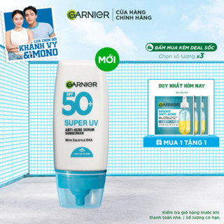 Kem Chống Nắng Garnier Phổ Rộng Kiềm Dầu Đến 12H & Hỗ Trợ Giảm Mụn Spf 50+PA++++ 30ML