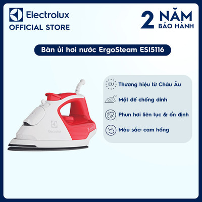 Bàn ủi hơi nước Electrolux ErgoSteam - Cam hồng - ESI5116-Hơi nước liên tục và ổn định
