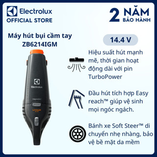 Máy hút bụi cầm tay Electrolux 14.4V ErgoRapido ZB6214IGM, Hiệu suất hút mạnh mẽ