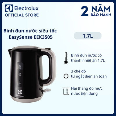 Bình đun nước siêu tốc Electrolux 1.7L EasySense EEK3505, tự ngắt điện an toàn