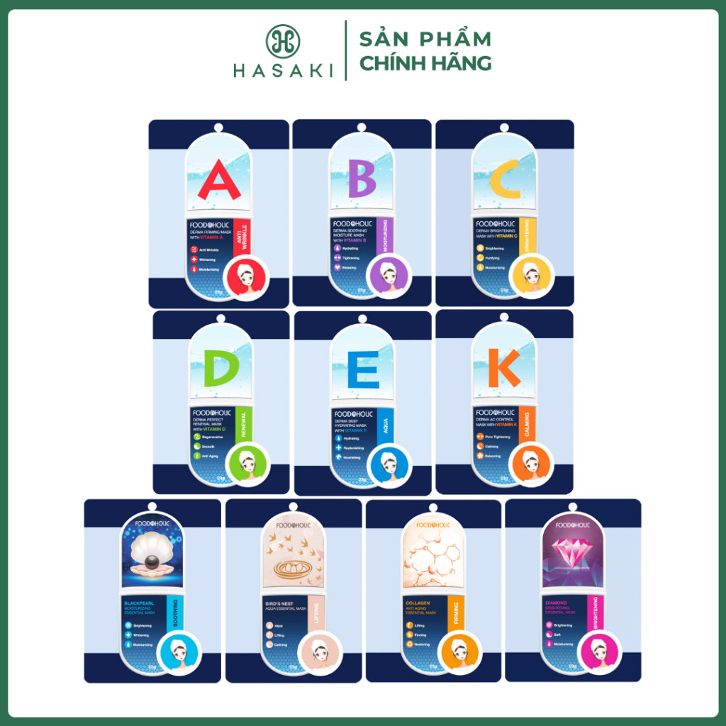 [BULSAN] Mặt nạ FOODAHOLIC Derma Mask 23g Hasaki Sản phẩm chính hãng