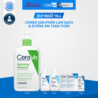 Bộ sản phẩm Cerave làm sạch & dưỡng ẩm toàn thân dành cho da thường & da khô