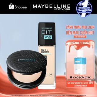 [Bộ trang điểm] Kem Nền Mịn Nhẹ Kiềm Dầu Fit Me 30ml và Phấn Phủ Kiềm Dầu Chống Nắng 16H Fit Me Maybelline New York 6g