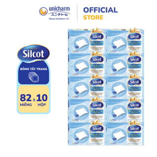Combo 10 hộp bông bông tẩy trang Silcot 82 miếng/hộp