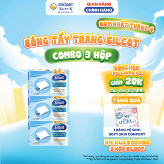 Bộ 3 Hộp Bông Tẩy Trang Silcot 82 Miếng/Hộp