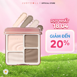 Phấn bắt sáng tạo khối 4 ô JUDYDOLL Highlight Contour Palette Tự nhiên Lâu trôi Chống nước 9g