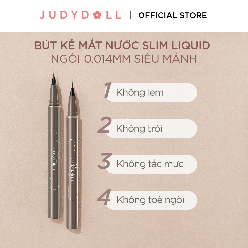 JUDYDOLL Bút kẻ mắt nước Siêu mảnh Slim liquid eyeliner Chống nước Lâu trôi Không lem 0,014mm | BigBuy360 - bigbuy360.vn