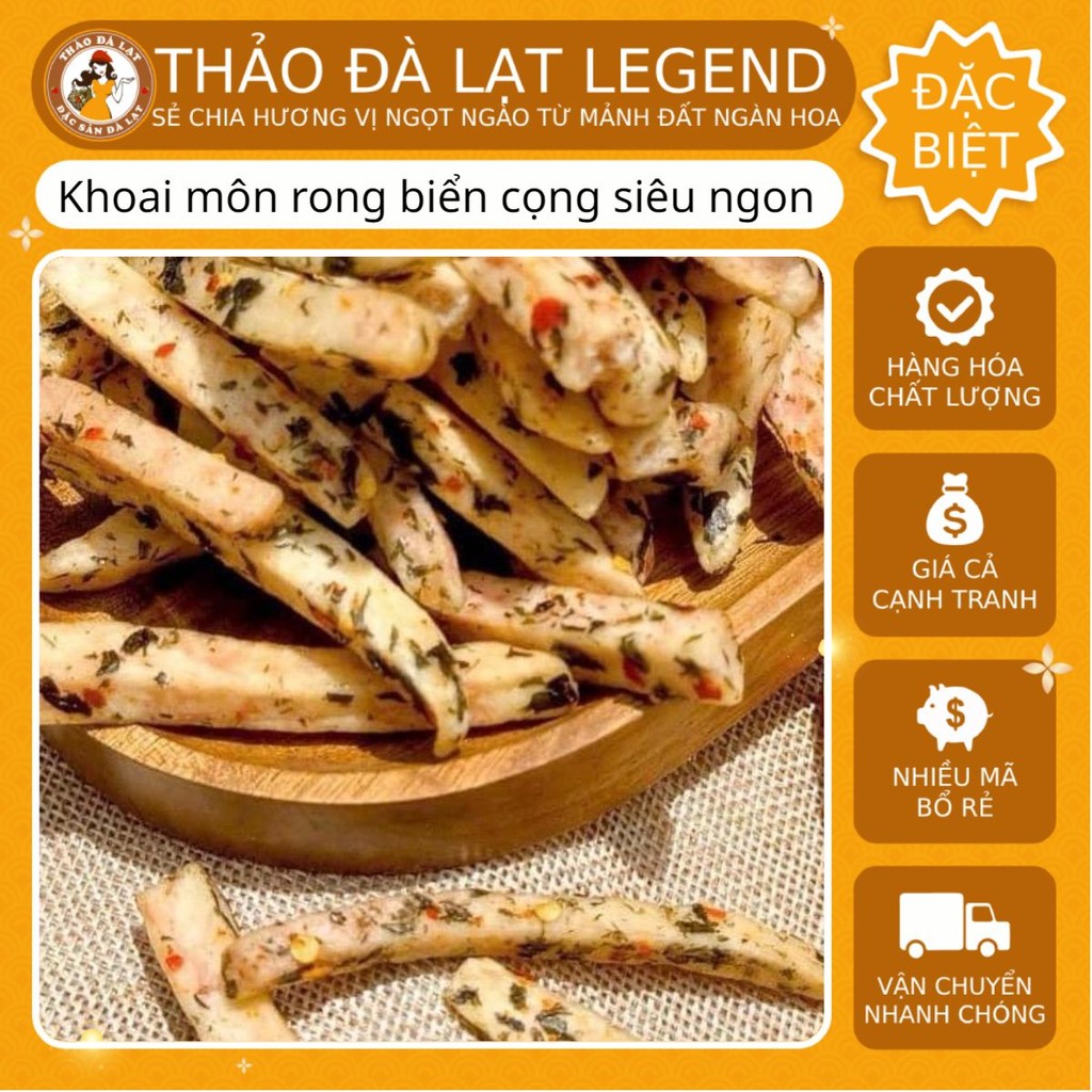 (ĂN CHAY ĐƯỢC) KHOAI MÔN CỌNG MIX RONG BIỂN, GIÒN TAN, XỐP, BÉO BÉO, MẶN MẶN - THẢO ĐÀ LẠT LEGEND