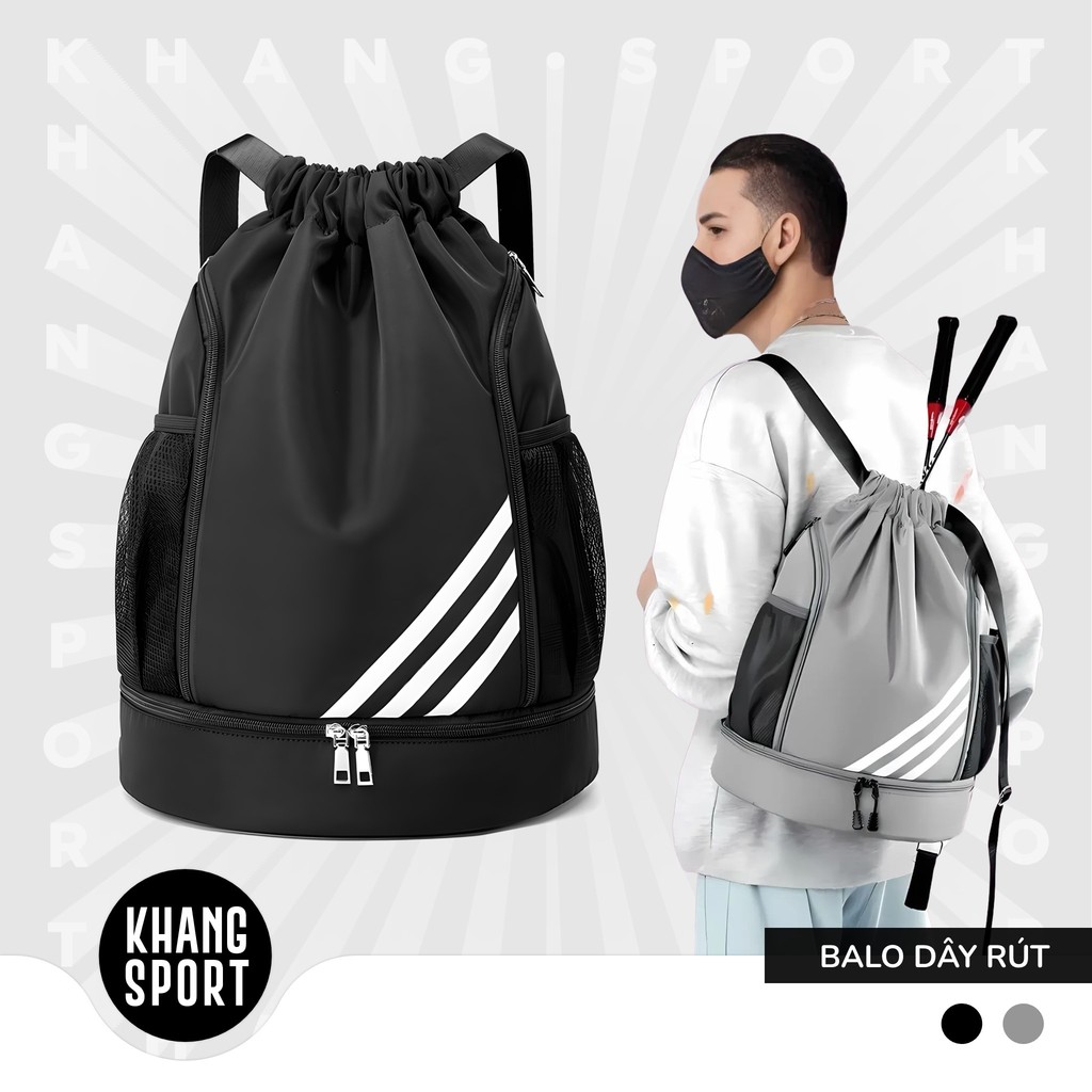Balo Dây Rút Thể Thao Chống Nước Có Ngăn Đựng Giày Chơi Bóng Rổ , Bóng Đá Tập Gym