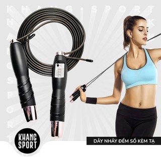 Dây Nhảy Thể Dục Điện Tử Tự Động Đếm Số Chống Trượt Lõi Thép Kèm Tạ Có Tay Cầm Tiện Dụng - DN02 