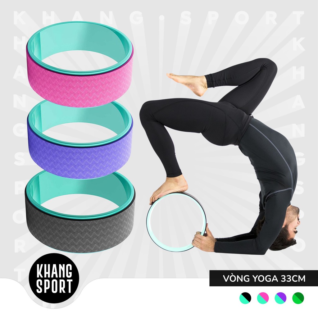 Vòng Tập Yoga 33cm Khung Nhựa ABS Bọc TPE Chống Trơn Trượt Cao Cấp Chính Hãng - Vong33cm
