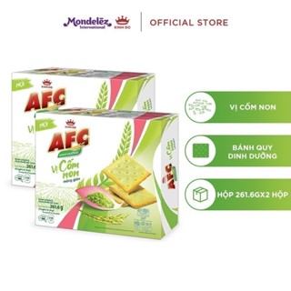 Bánh Cracker Dinh Dưỡng AFC Vị Cốm Non, Combo 2 Hộp  X 261.6Gr