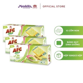 Bánh Cracker Dinh Dưỡng AFC Vị Cốm Non, Combo 3 Hộp X 109G