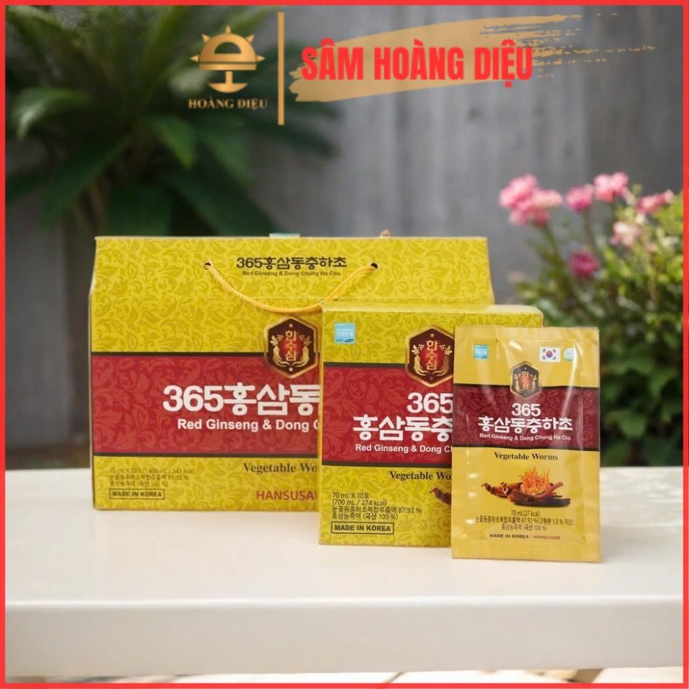 Sâm Hoàng Diệu - Nước Hồng Sâm Đông Trùng 6 Năm Tuổi Hansusam 20 Gói