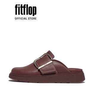 Giày Mule Da Viền Nổi Khóa Maxi Nữ FitFlop GEN- FF - Deep Maroon - FOF - IM8-C01