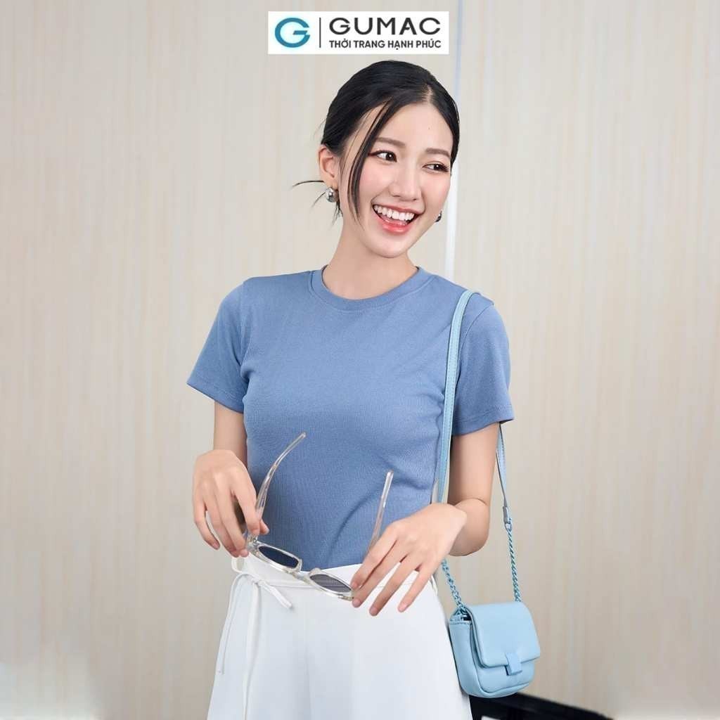 Áo thun nữ GUMAC cổ tròn form ôm body babytee thun gân co giãn mát mẻ  LATE0602 | BigBuy360 - bigbuy360.vn
