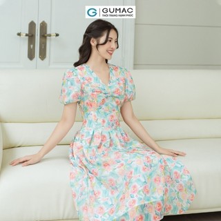 Đầm nữ GUMAC A chiết ly eo  DD08059