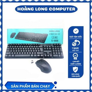 Bộ bàn phím và chuột không dây văn phòng không dây TJ 808 bảo hành 6 tháng VNET