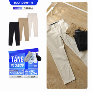 Quần Kaki Nam Ống Ôm Trơn Basic Trousers Form Slim QKID0029