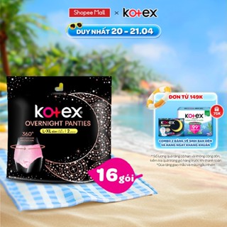(Thùng 16 gói)  Kotex đêm dạng quần cõ M/L và L/XL 2 quần/1 gói
