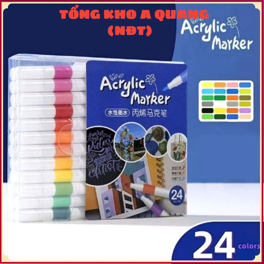 BỘ 60 MÀU ACRYLIC , SET 60 Bút Màu Acrylic Marker Cao Cấp Bút Sơn Acrylic Chống Nước Vẽ Trên Mọi Chấ