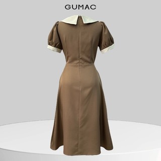 Đầm nữ GUMAC dáng A phối bâu  LDE0702
