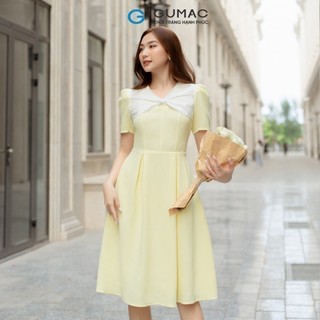 Đầm nữ GUMAC A cổ phối nơ  DD05084