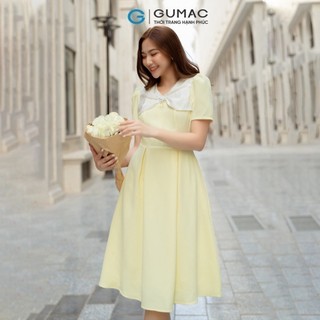 Đầm nữ GUMAC A cổ phối nơ  DD05084