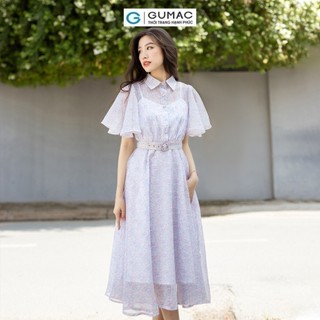 Đầm nữ GUMAC A midi tay xòe  DD08077