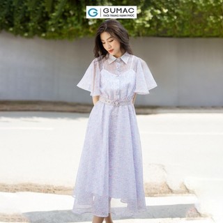 Đầm nữ GUMAC A midi tay xòe  DD08077