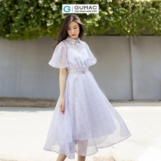 Đầm nữ GUMAC A midi tay xòe  DD08077