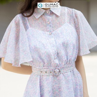 Đầm nữ GUMAC A midi tay xòe  DD08077
