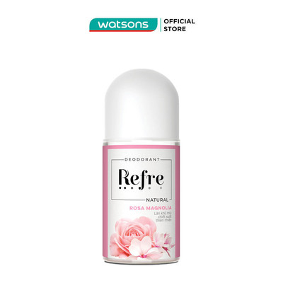 Lăn Khử Mùi Refre Natural Chiết Xuất Thiên Nhiên - Hồng Mộc Lan Rosa Magnolia 40ml