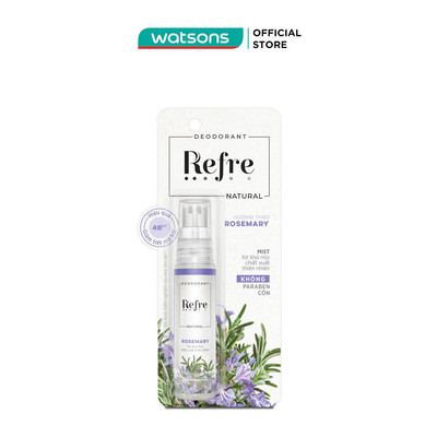 Xịt Khử Mùi Refre Natural 30ml - Hương Hương Thảo