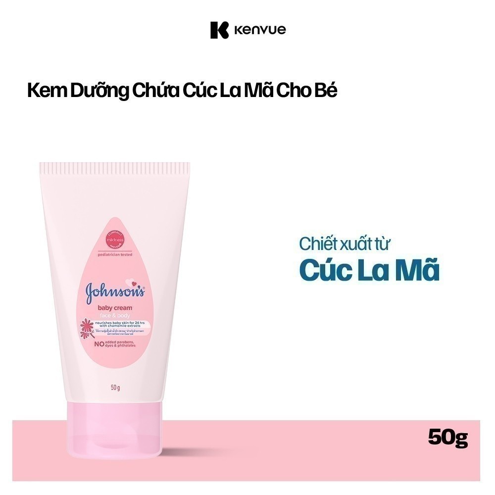 Combo 4 Kem dưỡng da chứa cúc La Mã Johnson's Baby Cream 50g
