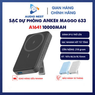 Sạc Dự Phòng Anker MagGo 633 , có giá đỡ A1641 10.000mah 20W - Hít Từ Tính Bảo hành 18 Tháng
