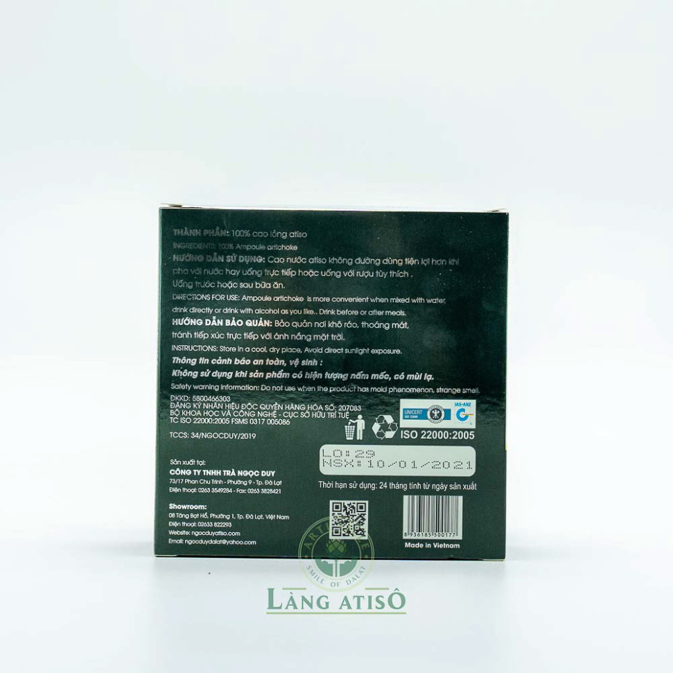 Cao Nước Atiso Không Đường